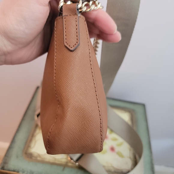 DKNY Brown Vegan Leather  Crossbody with Coin Purse with DKNY Guitar Strap - Picture 11 of 13